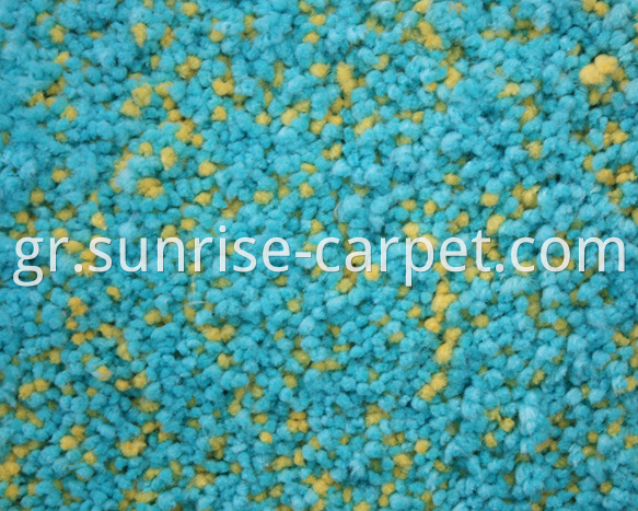 Microfiber Shaggy Rug Yellow and Blue mix Color